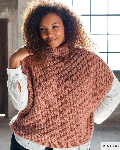 High-Neck Textured Plus Size Vest