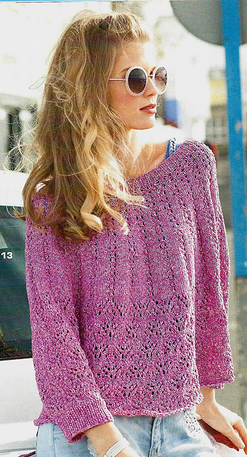 # 13 Pull-poncho en rose vif