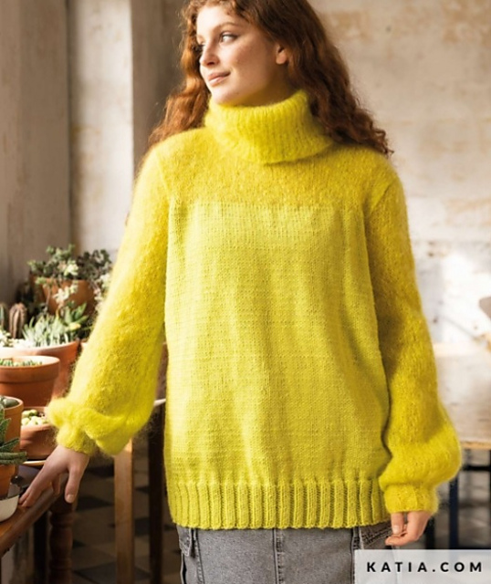 Puffed-Sleeve Sweater