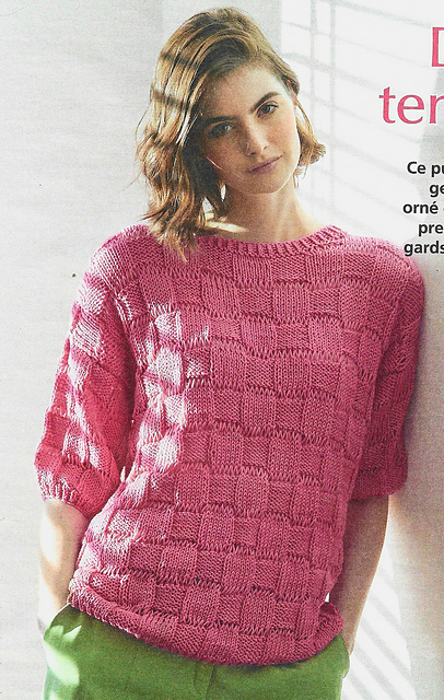 # 20 Pull demi-manches rose vif