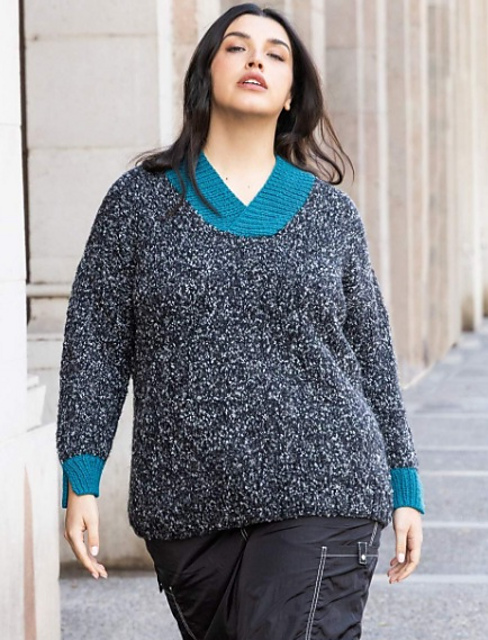 Crossover Neck Sweater