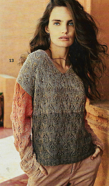 # 13 Pull motif de feuilles