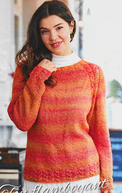 # 08 Pull "top-down" raglan avec torsades