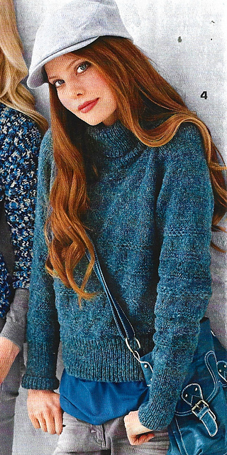# 04 Raglan Sweater in Mottled Petrol