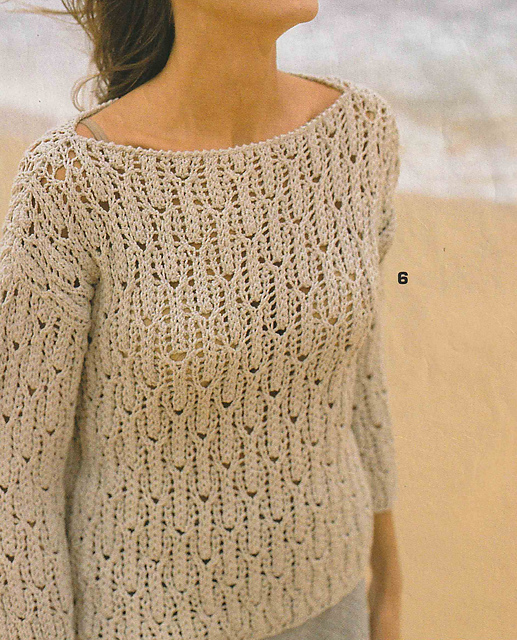 # 06 Light Grey Sweater Ajouré Pattern