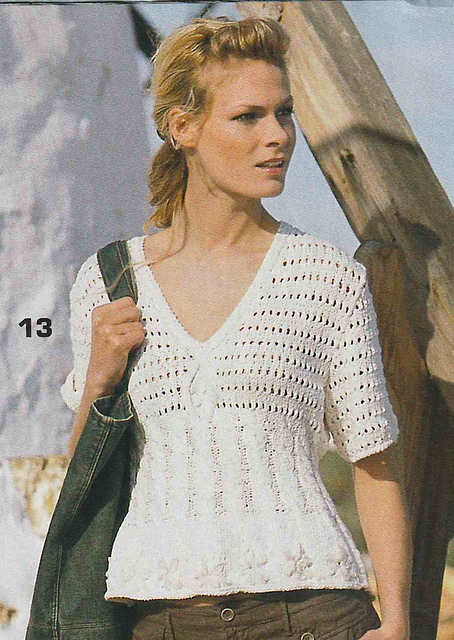 # 13 Sweater with cable and ajouré