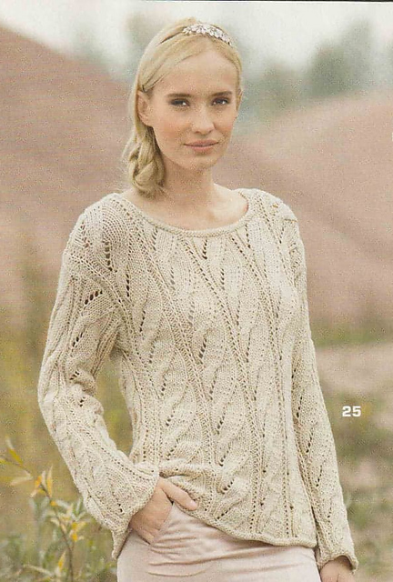 # 25 Pull motif ajouré à torsades
