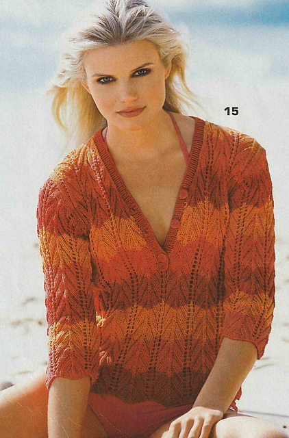 # 15 Striped Sweater in shades of red