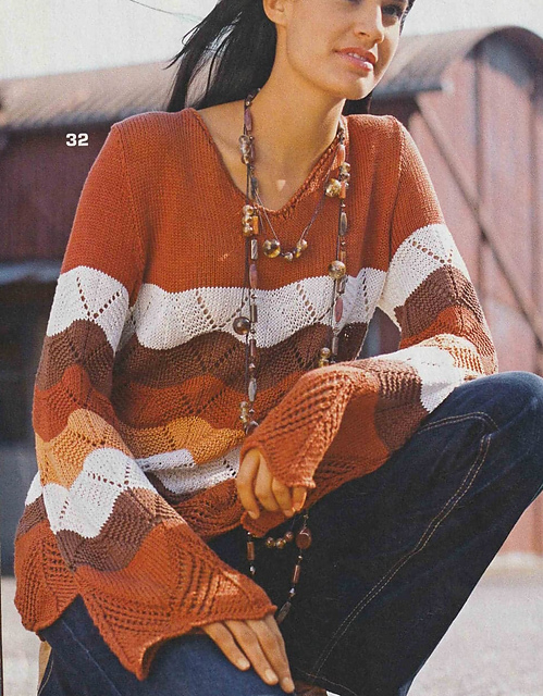 # 32 Long sweater with stripes