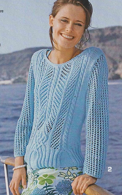 # 02 Ajouré Sweater in turquoise