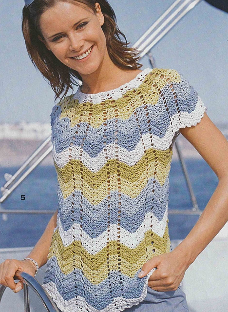 # 05 Striped Sweater with Round yoke