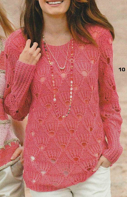 # 10 Pull en motif ajouré à losanges