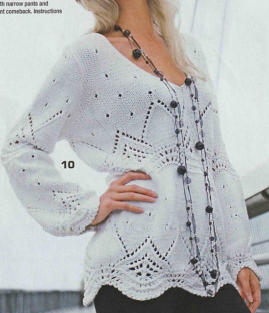# 10 White Sweater with Ajouré Triangles