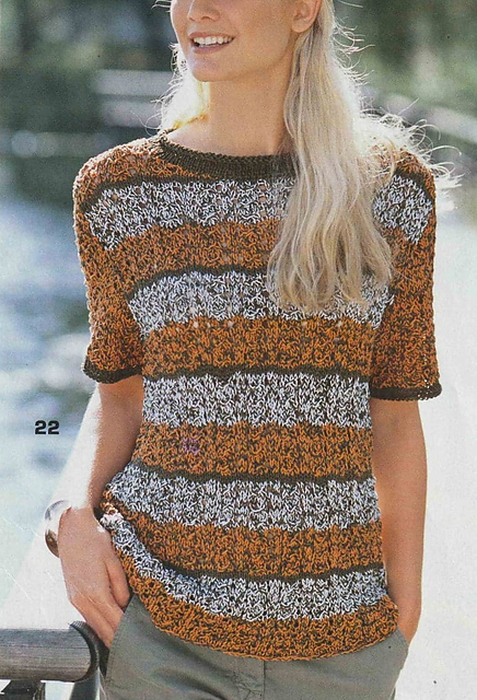 # 22 Striped Short Sleeve Sweater