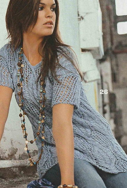 # 26 Jeans Blue Sweater in Cable & Ajouré Pattern
