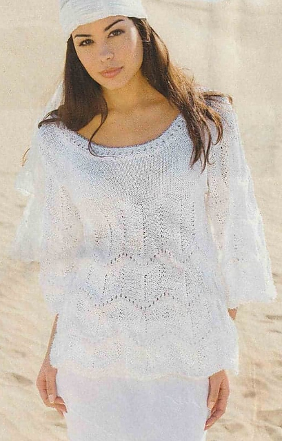 # 01 White Sweater in Zigzag Pattern