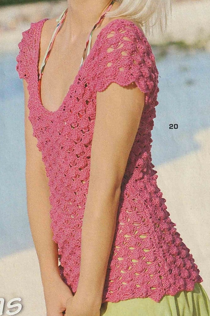 # 20 Pink Sweater with Bobble Pattern