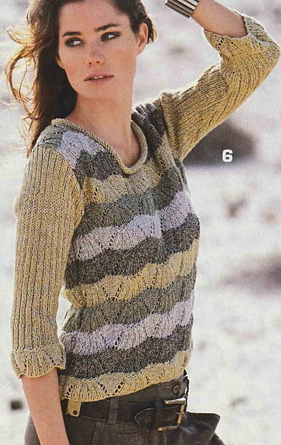 # 06 Pull rayé à motif ajouré