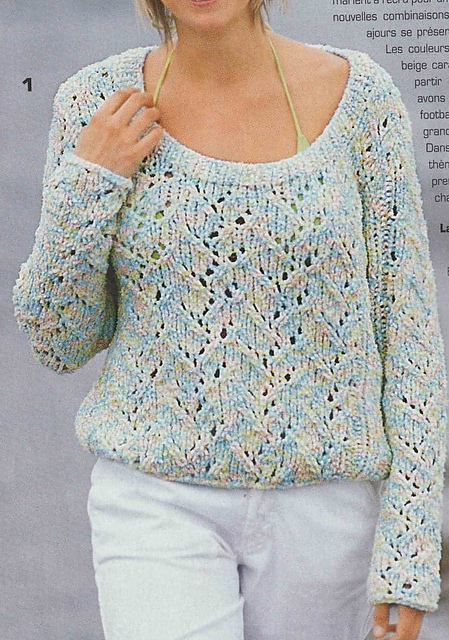 # 01 Pull ajouré en multicolore chiné