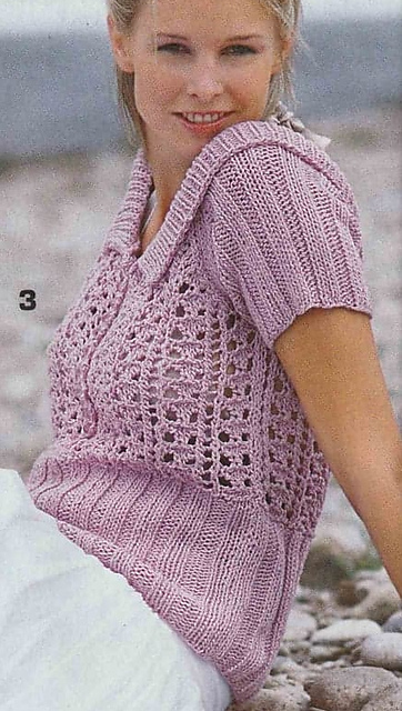 # 03 Pull raglan en vieux rose