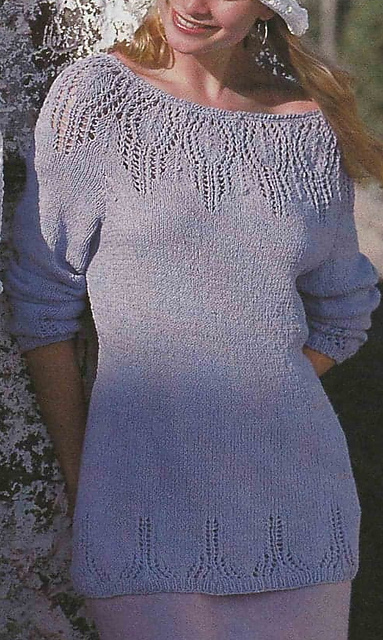 # 21 Pull lilas à encolure circulaire