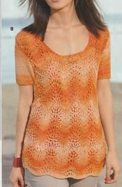 # 09 Sweater with Lacy Shells in Salmon