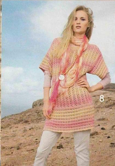 # 08 Long Pullover with Lace Patterns