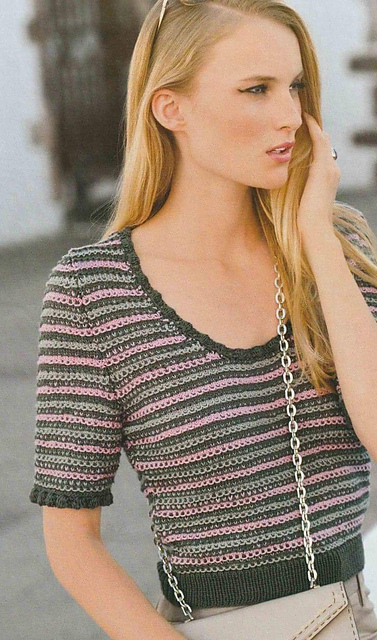 # 40 Pullover with Crochet Border