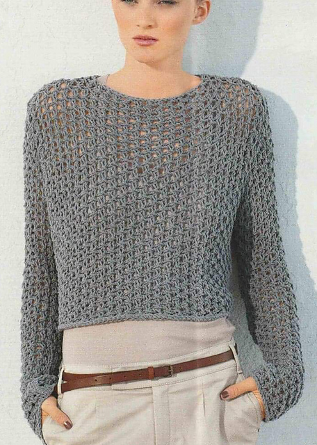 # 62 Short Pullover in Lace Pattern