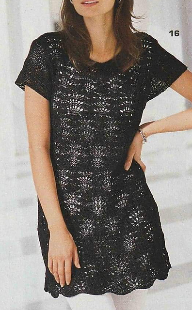# 16 Black Tunic in Ajouré Lace