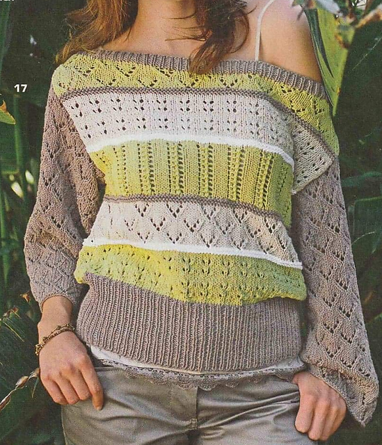 # 17 Striped Sweater in Green/Brown