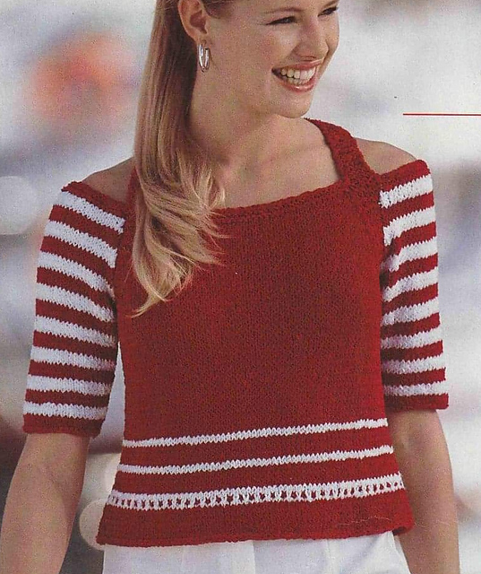 # 28 Sweater in Red/White with Straps