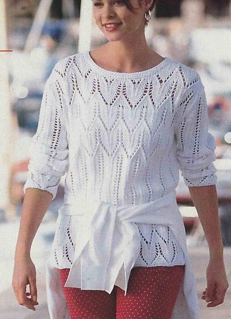 # 27 White Sweater in Lace Pattern