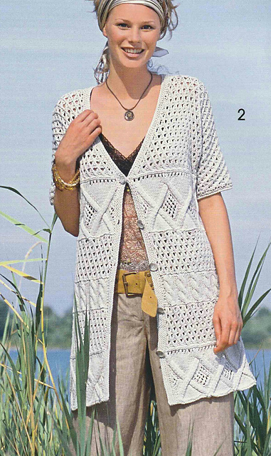 # 02 Cardigan with Patterned Borders