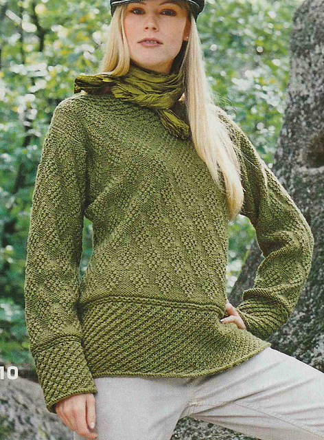 # 10 Green Sweater with Broad Ribbing