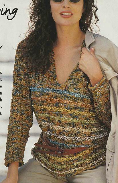 Mottled Sweater in Coloured Stripes