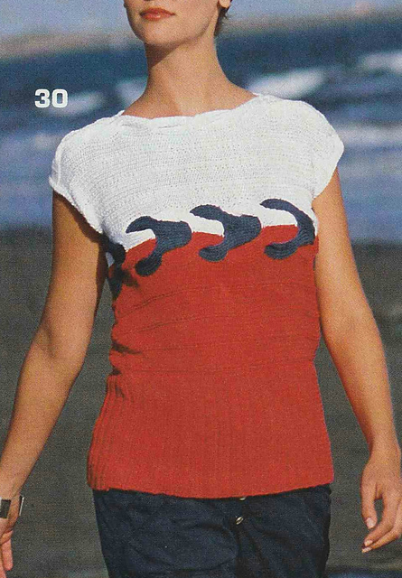 # 30 Cable Pattern Sweater worked Crosswise