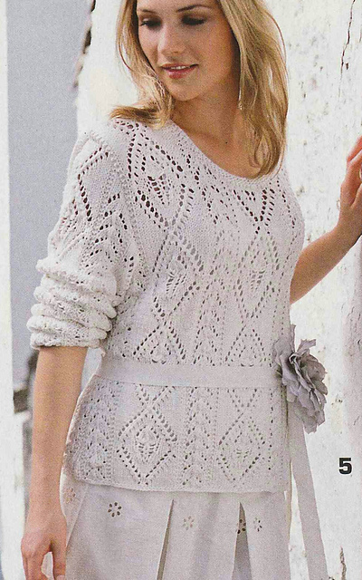 # 05 Patterned Sweater in Ecru