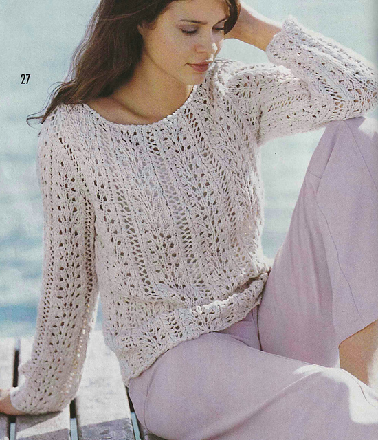 # 27 Pull motif ajouré couleur nature