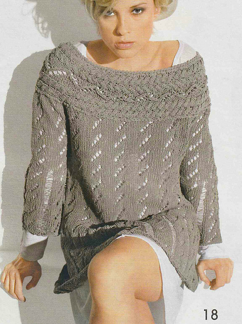 # 18 Pull motif ajouré avec patte torsadée