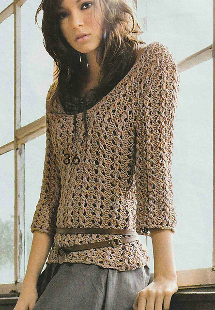 # 36 Pull chiné en motif ajouré