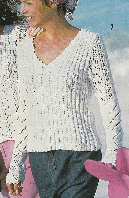 # 02 Ribbed Sweater with Trumpet Sleeves