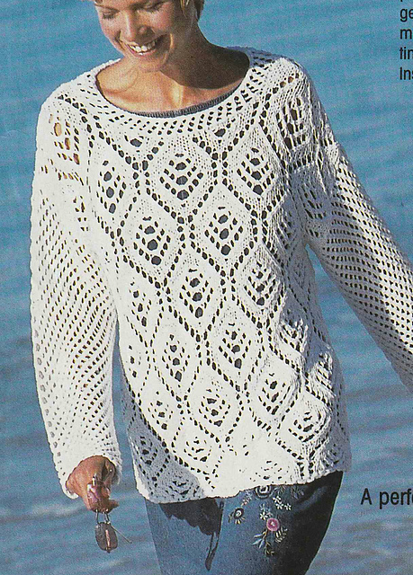 # 06 Lace Pattern Sweater with Net Sleeves