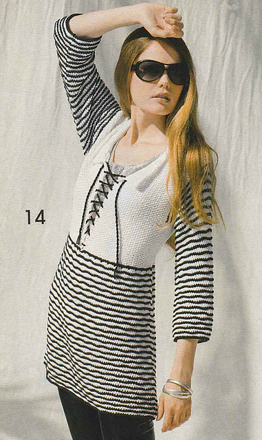 # 14 Pull avec fente en motif ondulé