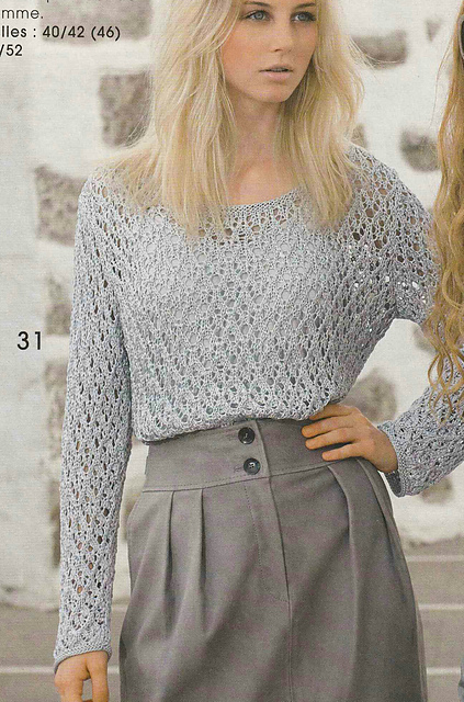 # 31 Pull en motif à losanges ajourés
