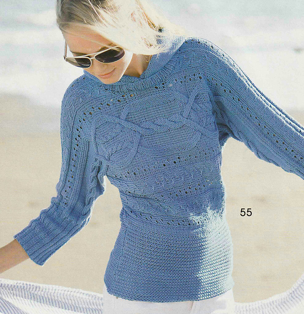 # 55 Pull à capuche avec bordure haute