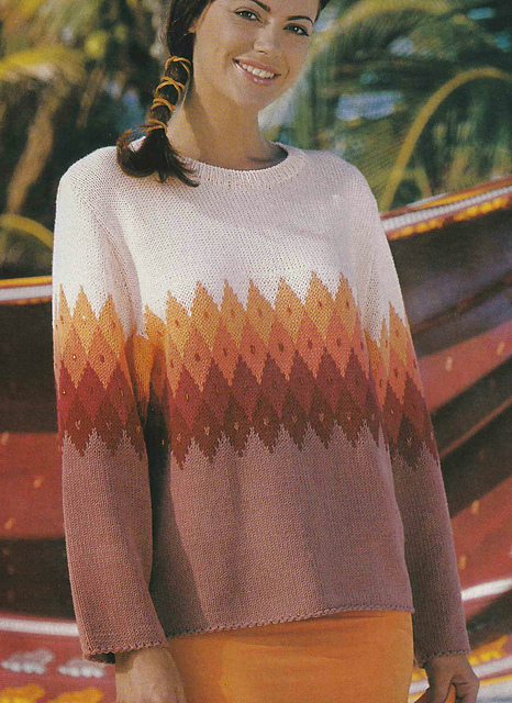 # 22 Pull à losanges et perles