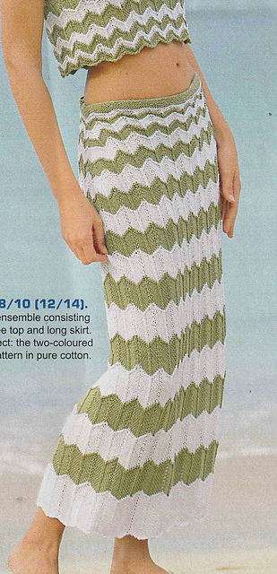 # 07 Top and Skirt in Green and White (Skirt)