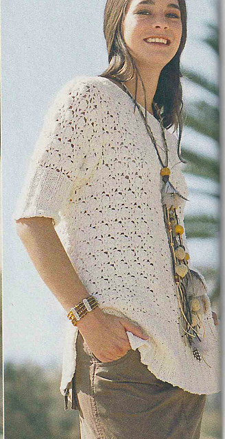 # 18 Crochet Sweater in Ecru