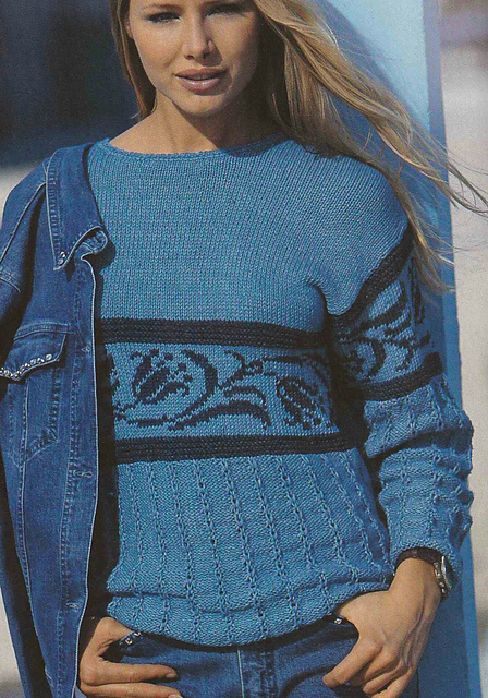 # 28 Sweater with Jacquard Border